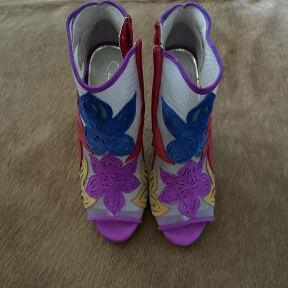 Jessica Simpson Mesh Peep Toe Bootie Size 8 - Picture 5 of 8